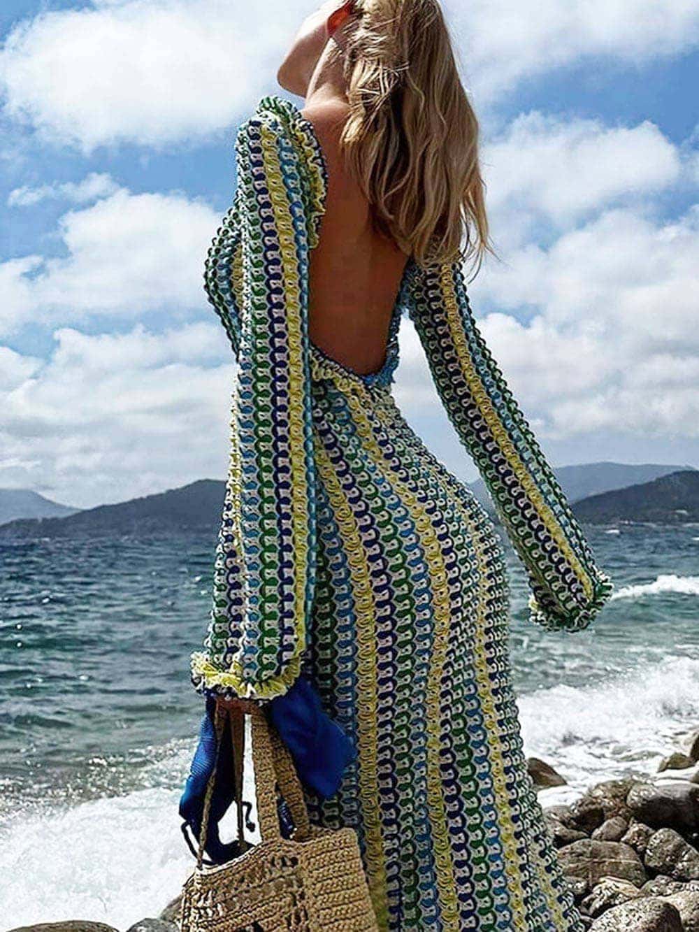 Amarante | Robe à manches longues à motifs