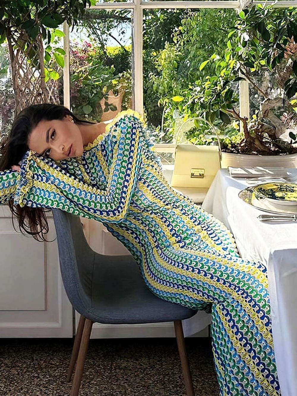 Amarante | Robe à manches longues à motifs